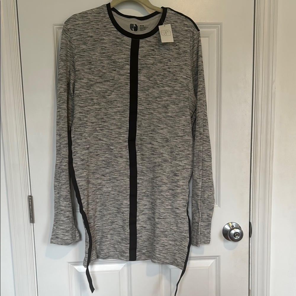 GYSD Men’s Gray Long Sleeve Thermal with Black Stripes
